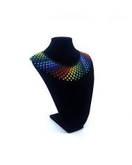 Collar Redondo Arcoiris Patrón  Diagonal