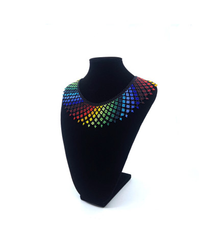 Collar Redondo Arcoiris Patrón  Diagonal