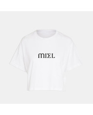 Crop Top MIEL Blanco - Colección Oficial x Bou Entertainment