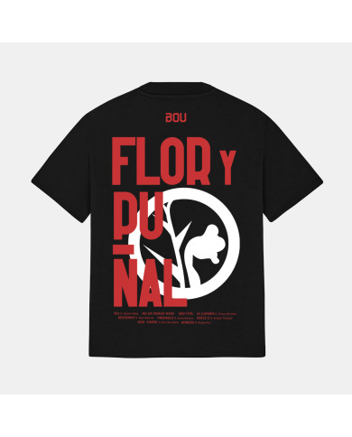 Camiseta Negra "Flor y Puñal" – GUANACO