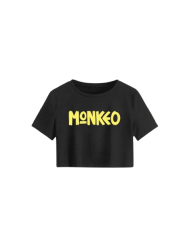 Croptop Monkeo Negro Letras Amarillas
