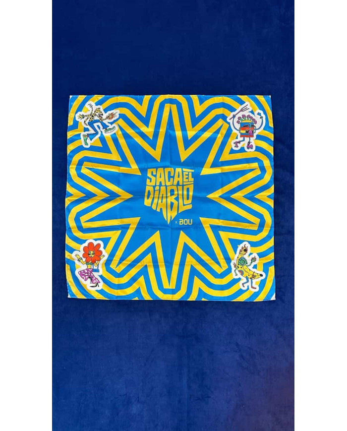 Bandana Multiusos “Saca el Diablo”  Celeste Amarilla