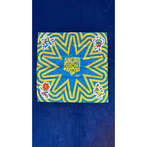 Bandana Multiusos “Saca el Diablo”  Celeste Amarilla